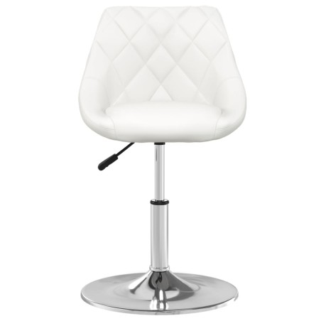 vidaXL Sillas de comedor 4 unidades cuero sintético blanco