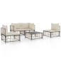 vidaXL Juego de muebles de jardín 5 pzas y cojines ratán PE antracita vidaXL Juego de muebles de jardín 5 pzas y cojines ratán PE antracita