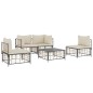 vidaXL Juego de muebles de jardín 5 pzas y cojines ratán PE antracita vidaXL Juego de muebles de jardín 5 pzas y cojines ratán PE antracita