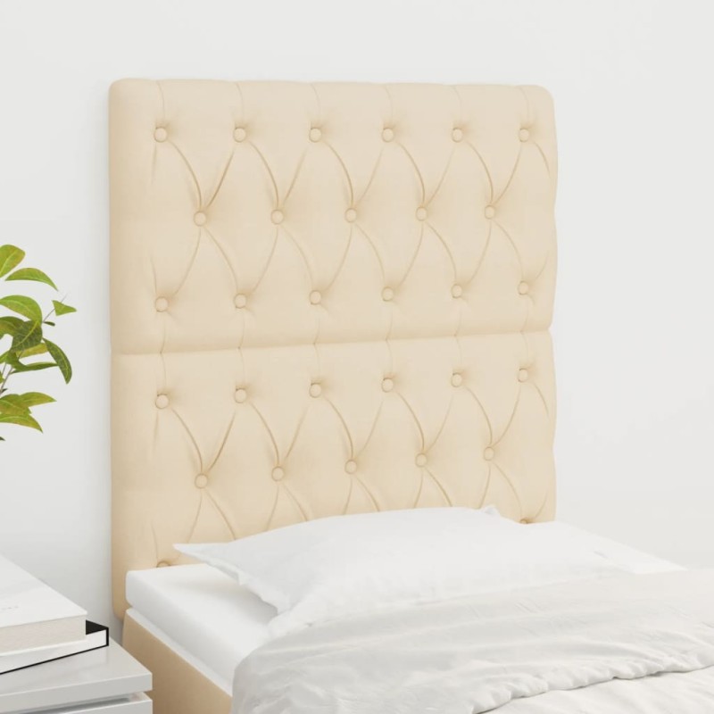 vidaXL Cabeceros 2 unidades tela color crema 80x7x78/88 cm vidaXL Cabeceros 2 unidades tela color crema 80x7x78/88 cm