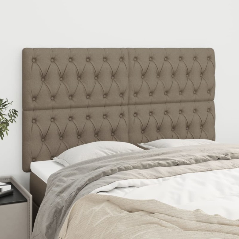 vidaXL Cabeceros 4 unidades tela gris taupe 72x7x78/88 cm vidaXL Cabeceros 4 unidades tela gris taupe 72x7x78/88 cm