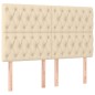vidaXL Cabeceros 4 unidades tela color crema 80x7x78/88 cm vidaXL Cabeceros 4 unidades tela color crema 80x7x78/88 cm