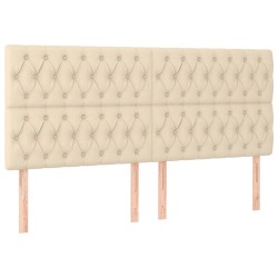 vidaXL Cabeceros 4 unidades de tela color crema 90x7x78/88 cm