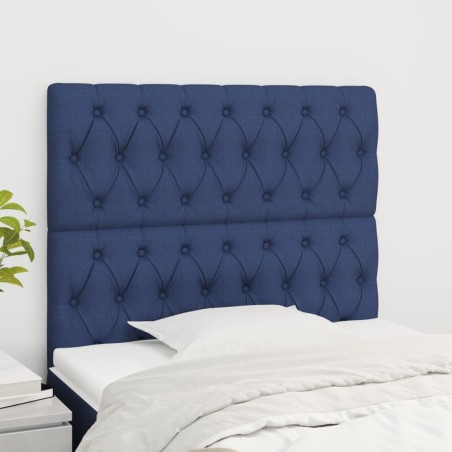 vidaXL Cabeceros 2 unidades tela azul 100x7x78/88 cm