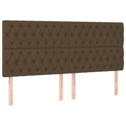 vidaXL Cabeceros 4 unidades de tela marrón oscuro 90x7x78/88 cm