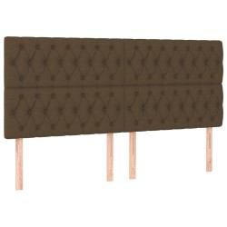 vidaXL Cabeceros 4 unidades de tela marrón oscuro 100x7x78/88 cm