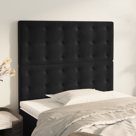 vidaXL Cabeceros 2 unidades de terciopelo negro 90x5x78/88 cm