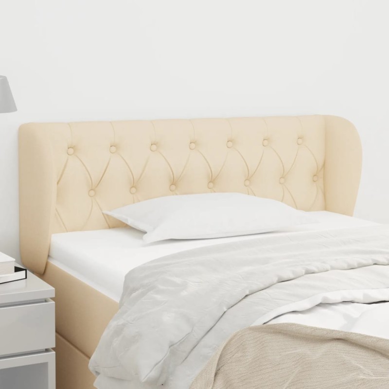 vidaXL Cabecero de tela color crema 103x23x78/88 cm vidaXL Cabecero de tela color crema 103x23x78/88 cm