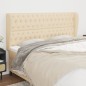 vidaXL Cabecero con orejas de tela color crema 183x23x118/128 cm vidaXL Cabecero con orejas de tela color crema 183x23x118/128 cm