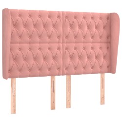 vidaXL Cabecero con orejas de terciopelo rosa 163x23x118/128 cm