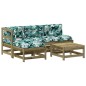 vidaXL Juego de muebles jardín 5 pzas y cojines madera pino impregnada vidaXL Juego de muebles jardín 5 pzas y cojines madera pino impregnada