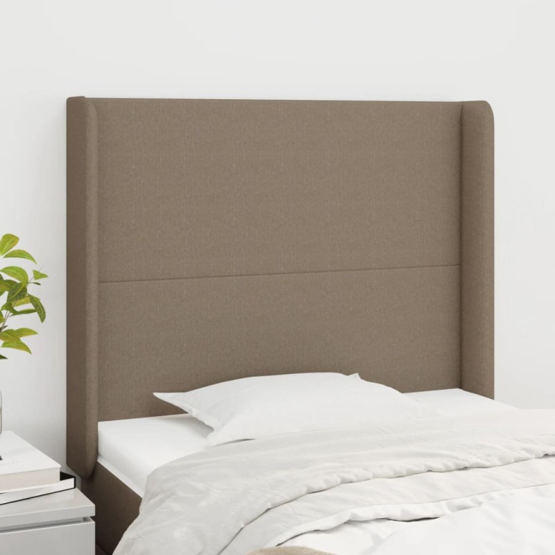 vidaXL Cabecero con orejas de tela gris taupe 83x16x118/128 cm vidaXL Cabecero con orejas de tela gris taupe 83x16x118/128 cm