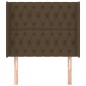 vidaXL Cabecero con orejas de tela marrón oscuro 103x16x118/128 cm vidaXL Cabecero con orejas de tela marrón oscuro 103x16x118/128 cm
