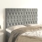 vidaXL Cabeceros 4 unidades terciopelo gris claro 72x7x78/88 cm vidaXL Cabeceros 4 unidades terciopelo gris claro 72x7x78/88 cm