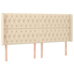 vidaXL Cabecero con orejas de tela color crema 183x16x118/128 cm