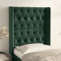 vidaXL Cabecero con orejas de terciopelo verde oscuro 83x16x118/128 cm vidaXL Cabecero con orejas de terciopelo verde oscuro 83x16x118/128 cm