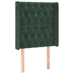 vidaXL Cabecero con orejas de terciopelo verde oscuro 83x16x118/128 cm