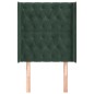 vidaXL Cabecero con orejas de terciopelo verde oscuro 83x16x118/128 cm vidaXL Cabecero con orejas de terciopelo verde oscuro 83x16x118/128 cm