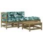 vidaXL Juego de muebles jardín 4 pzas y cojines madera pino impregnada vidaXL Juego de muebles jardín 4 pzas y cojines madera pino impregnada