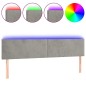 vidaXL Cabecero con LED de terciopelo gris claro 160x5x78/88 cm vidaXL Cabecero con LED de terciopelo gris claro 160x5x78/88 cm