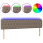 vidaXL Cabecero con LED de tela gris taupe 180x7x78/88 cm vidaXL Cabecero con LED de tela gris taupe 180x7x78/88 cm