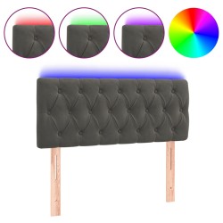 vidaXL Cabecero con LED de terciopelo gris oscuro 100x7x78/88 cm