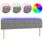 vidaXL Cabecero con LED de terciopelo gris claro 180x7x78/88 cm vidaXL Cabecero con LED de terciopelo gris claro 180x7x78/88 cm