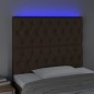 vidaXL Cabecero con luces LED tela marrón oscuro 90x7x118/128 cm vidaXL Cabecero con luces LED tela marrón oscuro 90x7x118/128 cm