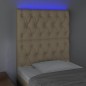 vidaXL Cabecero con luces LED tela crema 80x7x118/128 cm vidaXL Cabecero con luces LED tela crema 80x7x118/128 cm