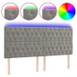 vidaXL Cabecero con luces LED terciopelo gris claro 180x7x118/128 cm vidaXL Cabecero con luces LED terciopelo gris claro 180x7x118/128 cm