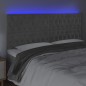 vidaXL Cabecero con luces LED terciopelo gris claro 180x7x118/128 cm vidaXL Cabecero con luces LED terciopelo gris claro 180x7x118/128 cm