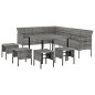 vidaXL Set de comedor de jardín 6 pzas y cojines ratán sintético gris vidaXL Set de comedor de jardín 6 pzas y cojines ratán sintético gris