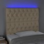 vidaXL Cabecero con luces LED tela crema 90x7x118/128 cm vidaXL Cabecero con luces LED tela crema 90x7x118/128 cm