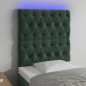 vidaXL Cabecero con luces LED terciopelo verde oscuro 80x7x118/128 cm vidaXL Cabecero con luces LED terciopelo verde oscuro 80x7x118/128 cm