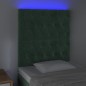 vidaXL Cabecero con luces LED terciopelo verde oscuro 80x7x118/128 cm vidaXL Cabecero con luces LED terciopelo verde oscuro 80x7x118/128 cm