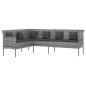 vidaXL Set de comedor de jardín 6 pzas y cojines ratán sintético gris vidaXL Set de comedor de jardín 6 pzas y cojines ratán sintético gris