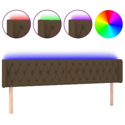 vidaXL Cabecero con LED de tela marrón oscuro 183x16x78/88 cm