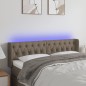 vidaXL Cabecero con LED de tela gris taupe 163x16x78/88 cm