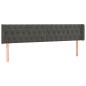 vidaXL Cabecero con LED de terciopelo gris oscuro 183x16x78/88 cm