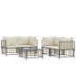vidaXL Juego de muebles de jardín 5 pzas y cojines ratán PE antracita vidaXL Juego de muebles de jardín 5 pzas y cojines ratán PE antracita