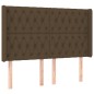 vidaXL Cabecero con LED de tela marrón oscuro 163x16x118/128 cm vidaXL Cabecero con LED de tela marrón oscuro 163x16x118/128 cm