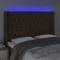 vidaXL Cabecero con LED de tela marrón oscuro 163x16x118/128 cm vidaXL Cabecero con LED de tela marrón oscuro 163x16x118/128 cm