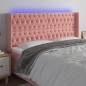 vidaXL Cabecero con LED de terciopelo rosa 203x16x118/128 cm vidaXL Cabecero con LED de terciopelo rosa 203x16x118/128 cm