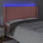 vidaXL Cabecero con LED de terciopelo rosa 203x16x118/128 cm vidaXL Cabecero con LED de terciopelo rosa 203x16x118/128 cm