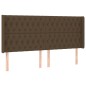 vidaXL Cabecero con LED de tela marrón oscuro 183x16x118/128 cm vidaXL Cabecero con LED de tela marrón oscuro 183x16x118/128 cm