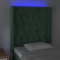 vidaXL Cabecero con LED de terciopelo verde oscuro 83x16x118/128 cm vidaXL Cabecero con LED de terciopelo verde oscuro 83x16x118/128 cm