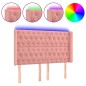 vidaXL Cabecero con LED de terciopelo rosa 163x16x118/128 cm vidaXL Cabecero con LED de terciopelo rosa 163x16x118/128 cm