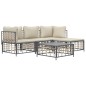 vidaXL Set muebles de jardín 4 pzas y cojines ratán PE gris antracita vidaXL Set muebles de jardín 4 pzas y cojines ratán PE gris antracita