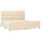 vidaXL Estructura de cama con cabecero de tela color crema 200x200 cm vidaXL Estructura de cama con cabecero de tela color crema 200x200 cm