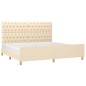 vidaXL Estructura de cama con cabecero de tela color crema 200x200 cm vidaXL Estructura de cama con cabecero de tela color crema 200x200 cm